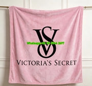 victoria's secret logo white flannel throw blanket for sofa V002